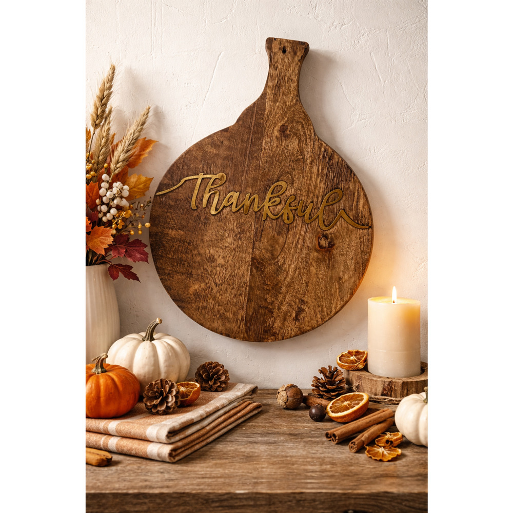 Round Acacia Wood Serving or Charcuterie Board